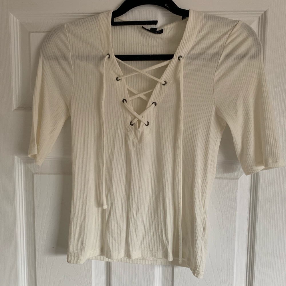 Tie Up Topshop White/Cream Shirt